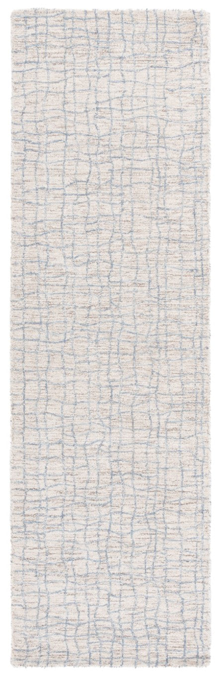 Safavieh Abstract Hand Tufted Wool Jute Runner Rug Geometric Ivory Blue Hallway Accent 2'-3" x 8'-0" ABT254L-28