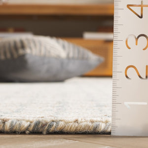 Safavieh Abstract Hand Tufted Wool Jute Runner Rug Geometric Ivory Blue Hallway Accent 3'-0" x 5'-0" ABT254L-3