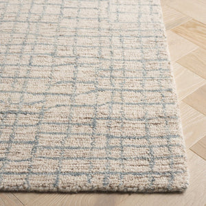 Safavieh Abstract Hand Tufted Wool Jute Runner Rug Geometric Ivory Blue Hallway Accent 4'-0" x 6'-0" ABT254L-4