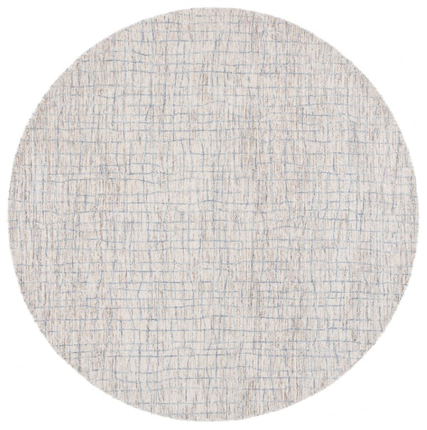 Safavieh Abstract Hand Tufted Wool Jute Runner Rug Geometric Ivory Blue Hallway Accent 6'-0" x 6'-0" - A ABT254L-6R