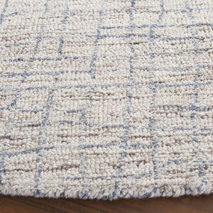 Safavieh Abstract Hand Tufted Wool Jute Runner Rug Geometric Ivory Blue Hallway Accent 6'-0" x 6'-0" - A ABT254L-6R