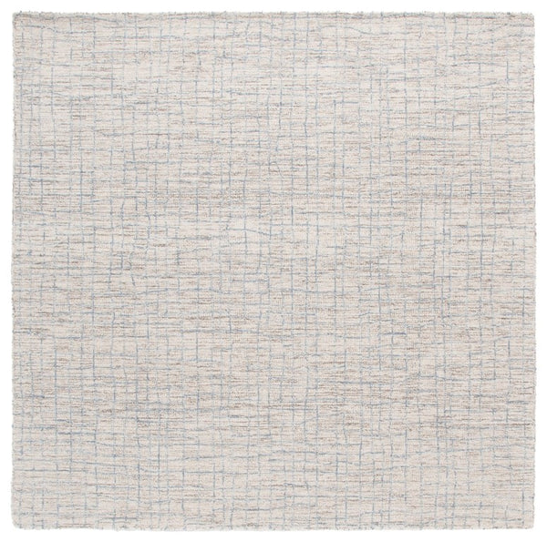 Safavieh Abstract Hand Tufted Wool Jute Runner Rug Geometric Ivory Blue Hallway Accent 6'-0" x 6'-0" - B ABT254L-6SQ