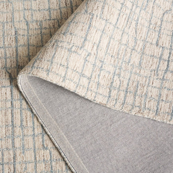 Safavieh Abstract Hand Tufted Wool Jute Runner Rug Geometric Ivory Blue Hallway Accent 6'-0" x 9'-0" ABT254L-6