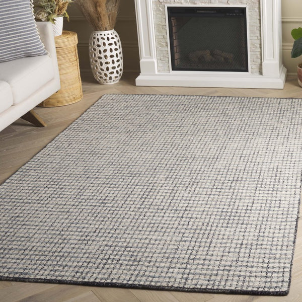 Safavieh Abstract Hand Tufted Wool Jute Area Rug Ivory Black Textured Pile Living Room Anchor ABT256Z-5
