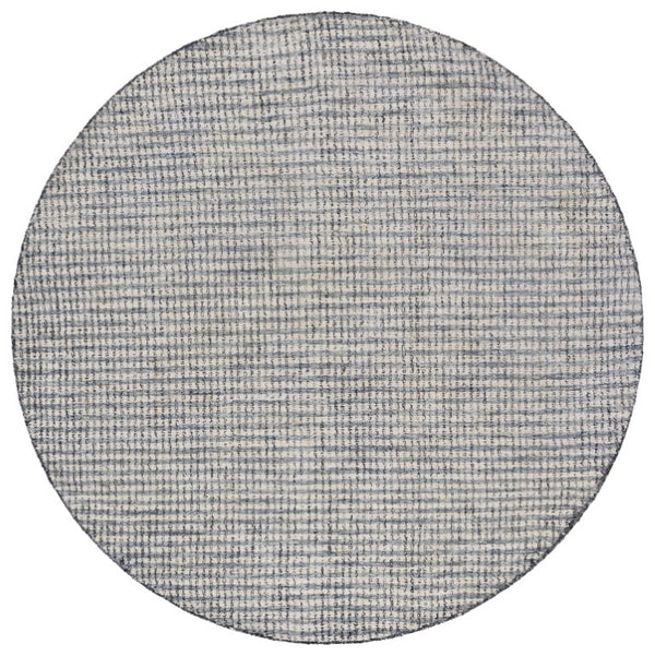 Safavieh Abstract Hand Tufted Wool Jute Round Rug Low Pile Ivory Black Living Room Accent ABT256Z-6R