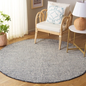 Safavieh Abstract Hand Tufted Wool Jute Round Rug Low Pile Ivory Black Living Room Accent ABT256Z-6R