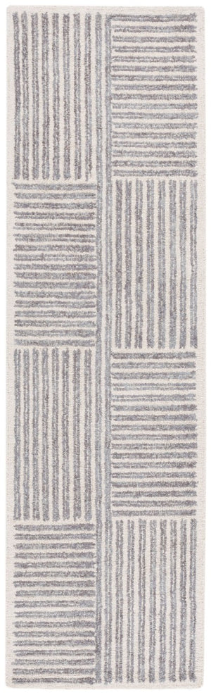 Safavieh Abstract Hand Tufted Wool Jute Runner Rug Geometric Ivory Grey for Hallway Entryway 2'-3" x 8'-0" ABT257F-28