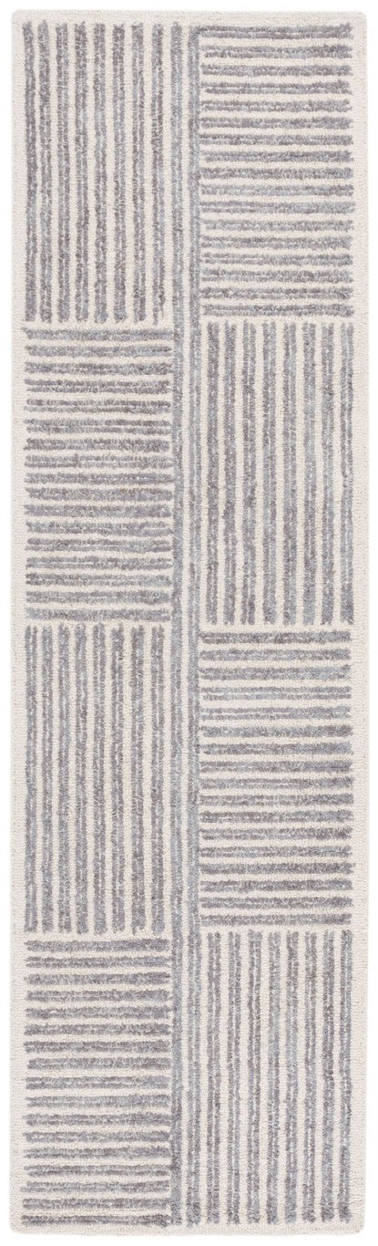 Safavieh Abstract Hand Tufted Wool Jute Runner Rug Geometric Ivory Grey for Hallway Entryway 2'-3" x 8'-0" ABT257F-28