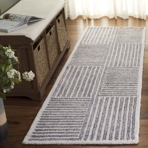 Safavieh Abstract Hand Tufted Wool Jute Runner Rug Geometric Ivory Grey for Hallway Entryway 2'-3" x 8'-0" ABT257F-28