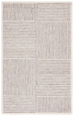 Safavieh Abstract Hand Tufted Wool Jute Runner Rug Geometric Ivory Grey for Hallway Entryway 5'-0" x 8'-0" ABT257F-5