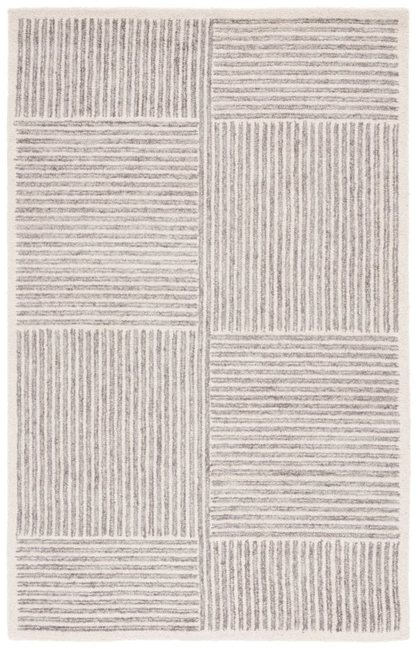 Safavieh Abstract Hand Tufted Wool Jute Runner Rug Geometric Ivory Grey for Hallway Entryway 5'-0" x 8'-0" ABT257F-5