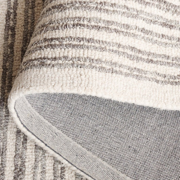 Safavieh Abstract Hand Tufted Wool Jute Runner Rug Geometric Ivory Grey for Hallway Entryway 5'-0" x 8'-0" ABT257F-5