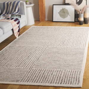 Safavieh Abstract Hand Tufted Wool Jute Runner Rug Geometric Ivory Grey for Hallway Entryway 5'-0" x 8'-0" ABT257F-5