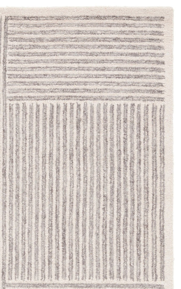 Safavieh Abstract Hand Tufted Wool Jute Runner Rug Geometric Ivory Grey for Hallway Entryway 5'-0" x 8'-0" ABT257F-5