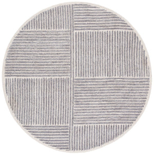 Safavieh Abstract Hand Tufted Wool Jute Runner Rug Geometric Ivory Grey for Hallway Entryway 6'-0" x 6'-0" - A ABT257F-6R