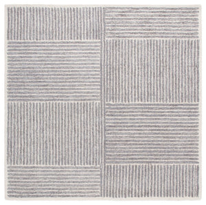 Safavieh Abstract Hand Tufted Wool Jute Runner Rug Geometric Ivory Grey for Hallway Entryway 6'-0" x 6'-0" - B ABT257F-6SQ