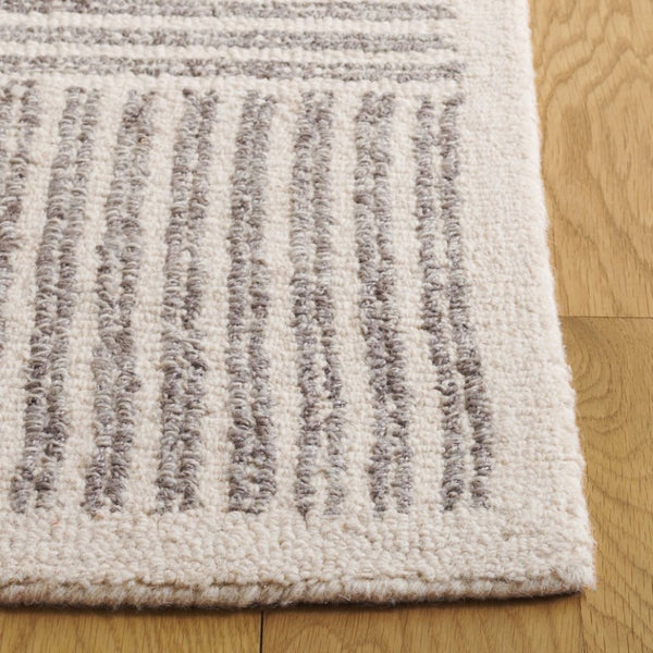 Safavieh Abstract Hand Tufted Wool Jute Runner Rug Geometric Ivory Grey for Hallway Entryway 6'-0" x 9'-0" ABT257F-6