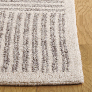 Safavieh Abstract Hand Tufted Wool Jute Runner Rug Geometric Ivory Grey for Hallway Entryway 8'-0" x 10'-0" ABT257F-8