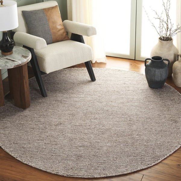 Safavieh Abstract Hand Tufted Wool Jute Runner Rug in Ivory for Hallways and Entryways 6'-0" x 6'-0" (Round) ABT258A-6R