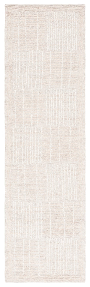 Safavieh Abstract Contemporary Area Rug - Hand Tufted Wool Blend With Elegant Geometric Design For Modern Homes Light Brown ,Ivory 80% Wool 20% Cotton Abt275e-4r