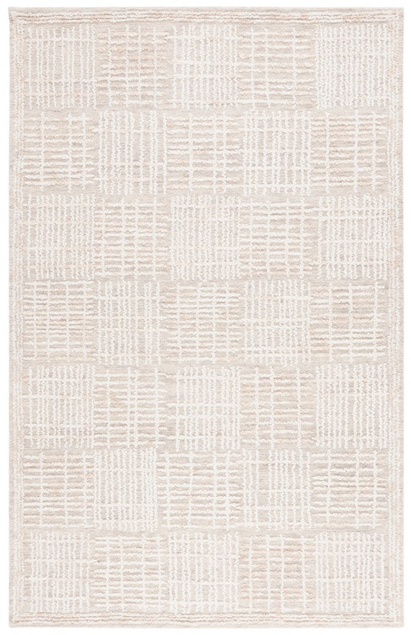 Safavieh Abstract 275 Hand Tufted Contemporary Rug Light Brown / Ivory 8' x 10'