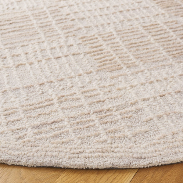 Safavieh Abstract 275 Hand Tufted Contemporary Rug Light Brown / Ivory 6' x 6' Round