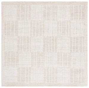 Safavieh Abstract Contemporary Area Rug - Hand Tufted Wool Blend With Elegant Geometric Design For Modern Homes Light Brown ,Ivory 80% Wool 20% Cotton Abt275e-4r