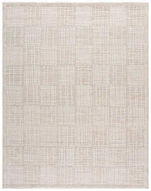 Safavieh Abstract Contemporary Area Rug - Hand Tufted Wool Blend With Elegant Geometric Design For Modern Homes Light Brown ,Ivory 80% Wool 20% Cotton Abt275e-4r