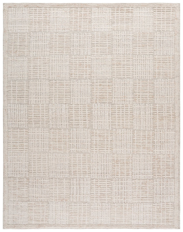 Safavieh Abstract Contemporary Area Rug - Hand Tufted Wool Blend With Elegant Geometric Design For Modern Homes Light Brown ,Ivory 80% Wool 20% Cotton Abt275e-4r