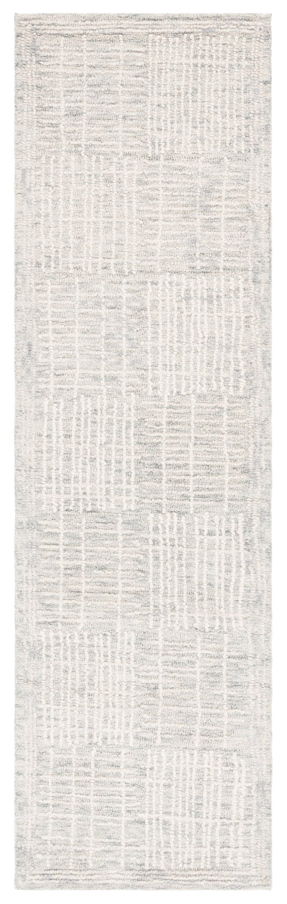 Safavieh Abstract Hand‑Tufted Grey Ivory Area Rug — Wool‑Cotton Blend, Plush 3/8" Pile, Modern Geometric Grid Design 9'-0" x 12'-0" ABT275F-9