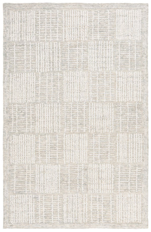 Safavieh Abstract Contemporary Area Rug - Hand Tufted Wool Blend With Elegant Geometric Design For Modern Homes Grey ,Ivory 80% Wool 20% Cotton Abt275f-25