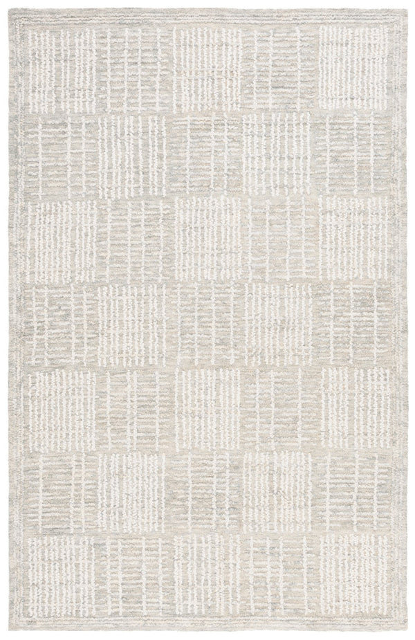 Safavieh Abstract Contemporary Area Rug - Hand Tufted Wool Blend With Elegant Geometric Design For Modern Homes Grey ,Ivory 80% Wool 20% Cotton Abt275f-25