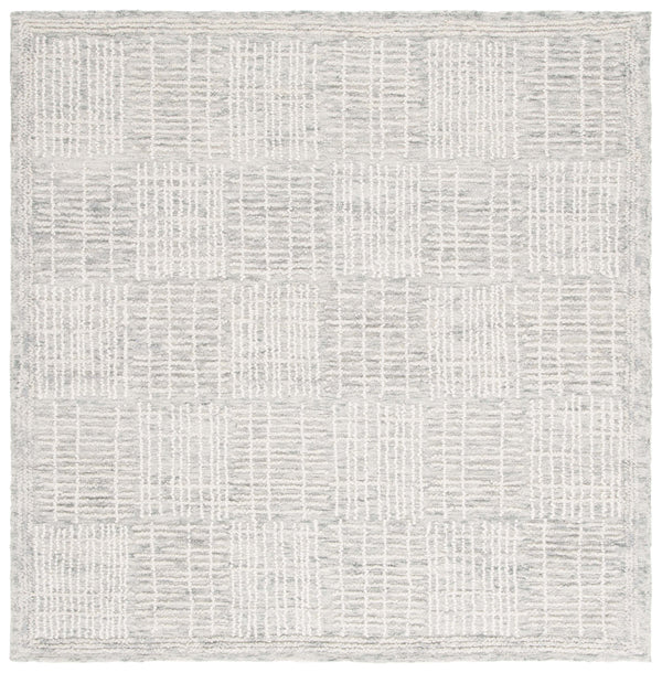 Safavieh Abstract Contemporary Area Rug - Hand Tufted Wool Blend With Elegant Geometric Design For Modern Homes Grey ,Ivory 80% Wool 20% Cotton Abt275f-25