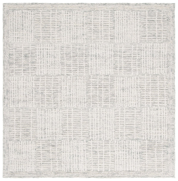 Safavieh Abstract Hand-Tufted Grey Ivory Area Rug — 80% Wool/20% Cotton, Low-Profile 3/8" Pile, Modern Artistry 10'-0" x 14'-0" ABT275F-10