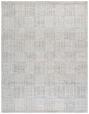 Safavieh Abstract Contemporary Area Rug - Hand Tufted Wool Blend With Elegant Geometric Design For Modern Homes Grey ,Ivory 80% Wool 20% Cotton Abt275f-25