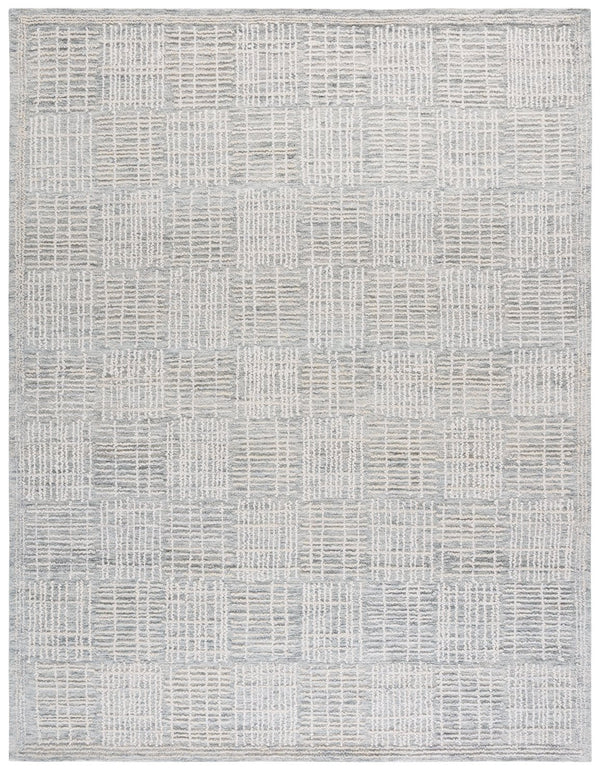 Safavieh Abstract Contemporary Area Rug - Hand Tufted Wool Blend With Elegant Geometric Design For Modern Homes Grey ,Ivory 80% Wool 20% Cotton Abt275f-25