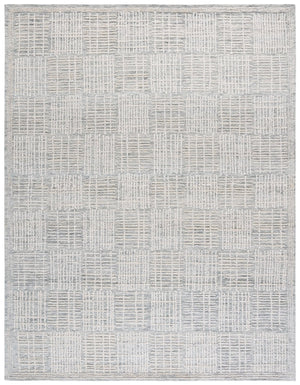 Safavieh Abstract Hand‑Tufted Grey Ivory Area Rug — Wool‑Cotton Blend, Plush 3/8" Pile, Modern Geometric Grid Design 9'-0" x 12'-0" ABT275F-9
