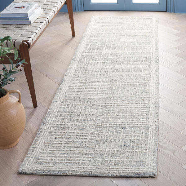 Safavieh Abstract Contemporary Area Rug - Hand Tufted Wool Blend With Elegant Geometric Design For Modern Homes Dark Grey ,Ivory 80% Wool 20% Cotton Abt275g-10