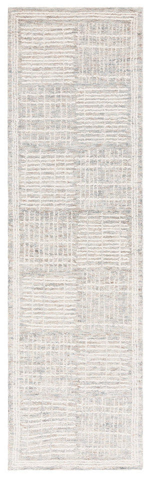 Safavieh Abstract Contemporary Area Rug - Hand Tufted Wool Blend With Elegant Geometric Design For Modern Homes Dark Grey ,Ivory 80% Wool 20% Cotton Abt275g-10