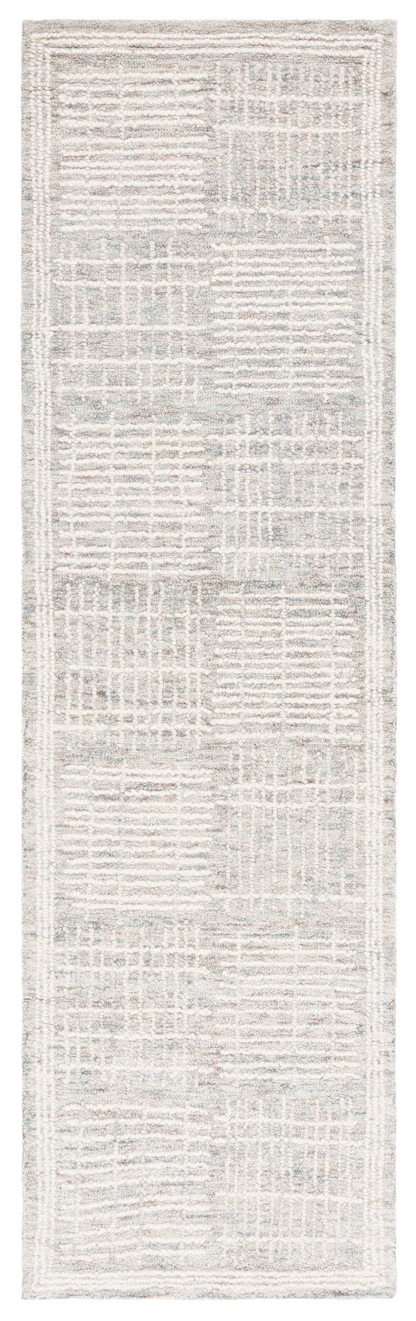 Safavieh Abstract Contemporary Area Rug - Hand Tufted Wool Blend With Elegant Geometric Design For Modern Homes Dark Grey ,Ivory 80% Wool 20% Cotton Abt275g-10