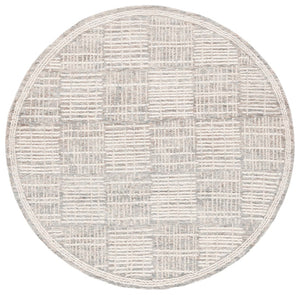 Safavieh Abstract 275 Hand Tufted Contemporary Rug Dark Grey / Ivory 6' x 6' Round