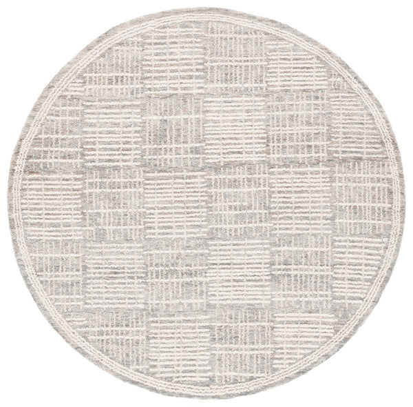 Safavieh Abstract 275 Hand Tufted Contemporary Rug Dark Grey / Ivory 6' x 6' Round