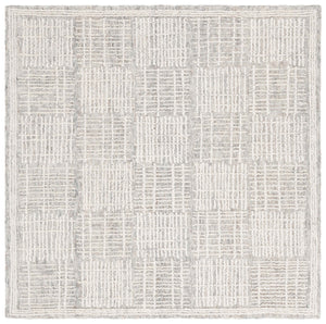 Safavieh Abstract Contemporary Area Rug - Hand Tufted Wool Blend With Elegant Geometric Design For Modern Homes Dark Grey ,Ivory 80% Wool 20% Cotton Abt275g-10