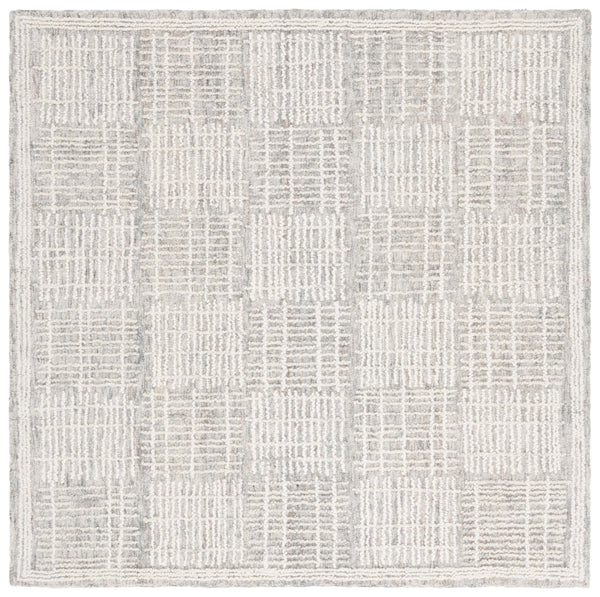 Safavieh Abstract Contemporary Area Rug - Hand Tufted Wool Blend With Elegant Geometric Design For Modern Homes Dark Grey ,Ivory 80% Wool 20% Cotton Abt275g-10