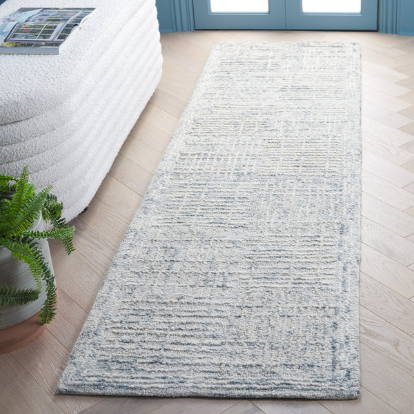 Safavieh Abstract Hand-Tufted Light Blue & Ivory Area Rug — Wool-Cotton Low Pile, Modern Abstract Motif Durable 10'-0" x 14'-0" ABT275K-10