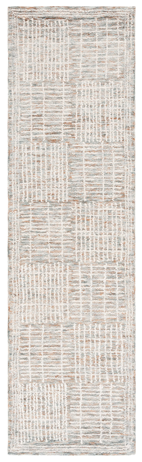 Safavieh Abstract Hand‑Tufted Wool-Cotton Round Rug In Brown And Ivory — High-Low Abstract Blocks, Soft Durable Texture 8'-0" x 8'-0" ABT275T-8R