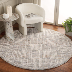 Safavieh Abstract Hand‑Tufted Brown Ivory Area Rug — Wool‑Cotton Blend, Abstract Grid Design For Modern Rooms 10'-0" x 14'-0" ABT275T-10