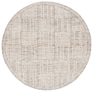 Safavieh Abstract 275 Hand Tufted Contemporary Rug Brown / Ivory 6' x 6' Round