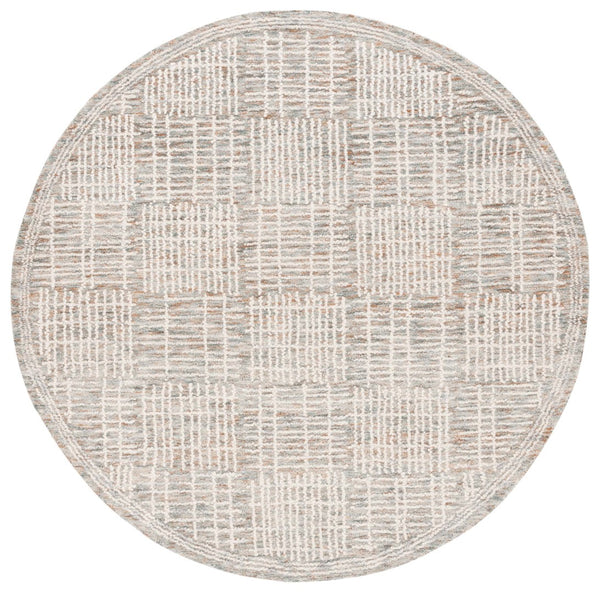 Safavieh Abstract 275 Hand Tufted Contemporary Rug Brown / Ivory 6' x 6' Round