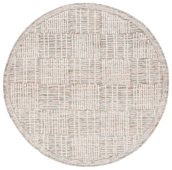 Safavieh Abstract Hand‑Tufted Brown Ivory Area Rug — Wool‑Cotton Blend, Abstract Grid Design For Modern Rooms 10'-0" x 14'-0" ABT275T-10